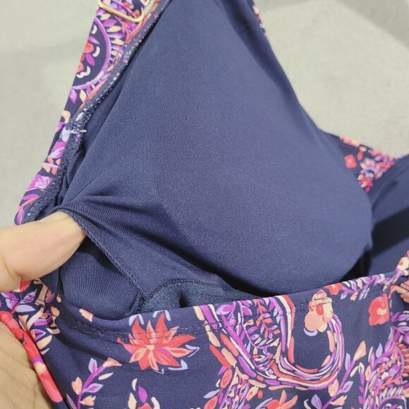 NEW Lands End Womens  L One-Piece Swimsuit With Floral Paisley Print - Picture 8 of 10